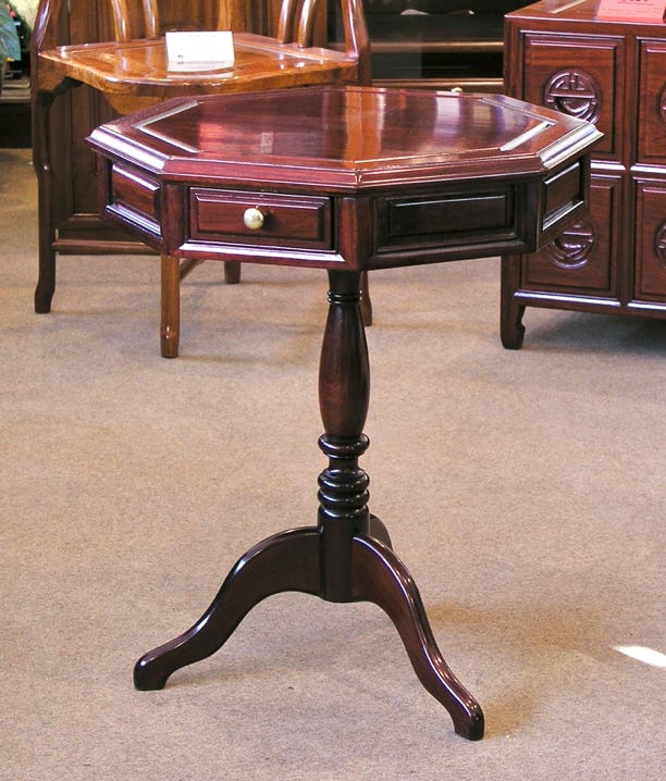 Rosewood Pedestal side table with 2 drawers