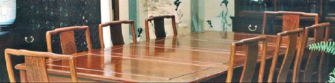 Rectangular Ming style dining suite in solid rosewood